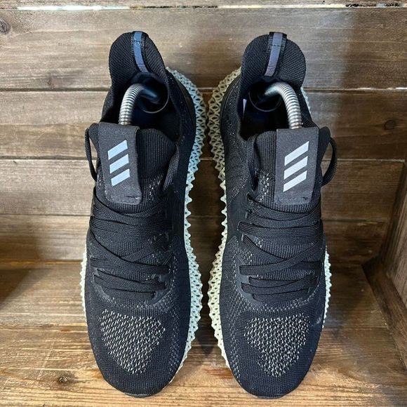 Mens Adidas Alpha‎ Edge 4D Athletic Black White Sneakers Shoes Size 8.5 main image 5